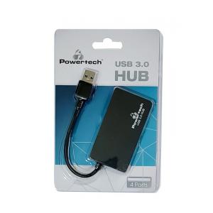 POWERTECH USB 3.0 Hub, 4 Ports, DC port, μαύρο | Συνοδευτικά PC | elabstore.gr