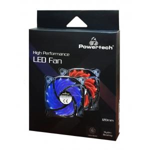 POWERTECH LED ανεμιστήρας PT-908, 120mm, 3pin/molex & 4 βίδες, κόκκινο | PC & Αναβάθμιση | elabstore.gr