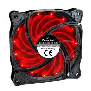 POWERTECH LED ανεμιστήρας PT-908, 120mm, 3pin/molex & 4 βίδες, κόκκινο | PC & Αναβάθμιση | elabstore.gr