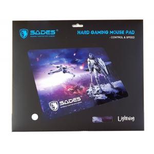 SADES Gaming Mouse Pad Lightning, Low Friction, Rubber base, 350 x 260mm | Συνοδευτικά PC | elabstore.gr