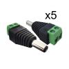Βύσμα τροφοδοσίας DC αρσενικό ST-DC05, 5.5 x 2.1mm, σε κλέμα, 5 τμχ | Κλειστό Κύκλωμα CCTV | elabstore.gr