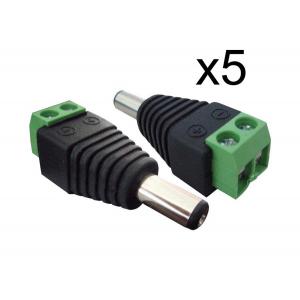 Βύσμα τροφοδοσίας DC αρσενικό ST-DC05, 5.5 x 2.1mm, σε κλέμα, 5 τμχ | Κλειστό Κύκλωμα CCTV | elabstore.gr