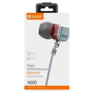YISON Dynamic earphones με μικρόφωνο X600, 8mm, 1.2m, γκρι | eLabstore.gr YISON Dynamic earphones με μικρόφωνο X600, 8mm, 1.2m, γκρι | Αξεσουάρ κινητών | elabstore.gr