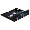 DELOCK 3.5" hub με 4x USB 3.0 θύρες, μαύρo | Συνοδευτικά PC | elabstore.gr