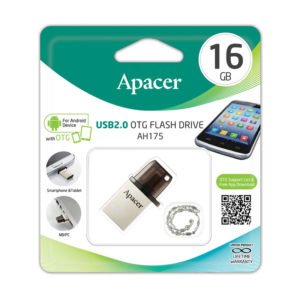 APACER USB Mobile Flash Drive AH175, USB 2.0, 16GB, Black | Συνοδευτικά PC | elabstore.gr
