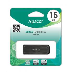 APACER USB Flash Drive AH325, USB 2.0, 16GB, Black | Συνοδευτικά PC | elabstore.gr