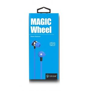CELEBRAT Earphones με μικρόφωνο D1, on/off, 10mm, 1.2m flat, μπλε | Αξεσουάρ κινητών | elabstore.gr