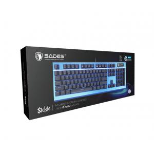 SADES Ενσύρματο πληκτρολόγιο K13 Sickle, μηχανικό, RGB Side, Blue switch | Συνοδευτικά PC | elabstore.gr