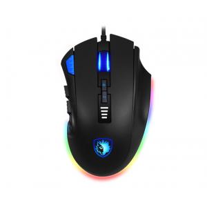 SADES Ενσύρματο Gaming ποντίκι Axe, οπτικό, 12 πλήκτρα, 10000 DPI, μαύρο | Συνοδευτικά PC | elabstore.gr