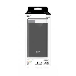 SILICON POWER Power Bank S55 5000mAh, USB, Micro/Lightning Input, Black | Αξεσουάρ κινητών | elabstore.gr