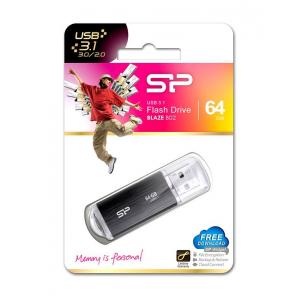 SILICON POWER USB Flash B02, 64GB, USB 3.1v, Black | Συνοδευτικά PC | elabstore.gr
