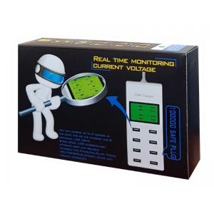 USB φορτιστής 8 θέσεων με LCD monitor TOOL-0006, 5V 0.5A έως 2.1A | Εργαλεία | elabstore.gr
