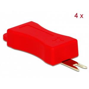 Delock Εργαλείο 86412 για τον σύνδεσμο ασφαλείας RJ45 4τμχ, κόκκινο | Εργαλεία | elabstore.gr