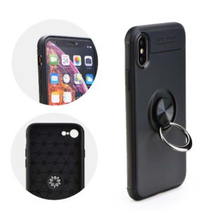 POWERTECH Θήκη Ring TPU για iPhone XS, μαύρη | Αξεσουάρ κινητών | elabstore.gr