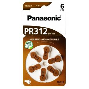 PANASONIC μπαταρίες ακουστικών βαρηκοΐας PR312, mercury free, 1.4V, 6τμχ | Μπαταρίες | elabstore.gr