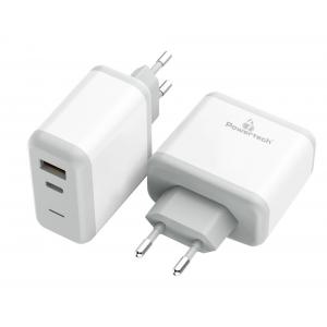 POWERTECH Φορτιστής Τοίχου PT-708, 1x USB, 1x Type-C, 18W, 3A, λευκό | Αξεσουάρ κινητών | elabstore.gr