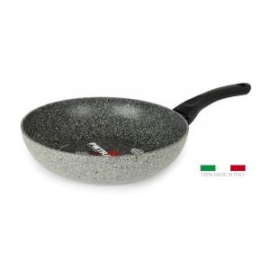 FLONAL Wok αντικολλητικό Pietra Viva 28cm με λαβή βακελίτη | Οικιακές & Προσωπικές Συσκευές | elabstore.gr