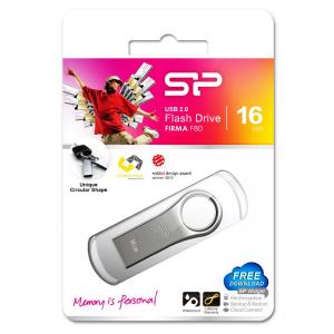 SILICON POWER USB Flash Drive Firma F80, 16GB, USB 2.0, Silver | Συνοδευτικά PC | elabstore.gr