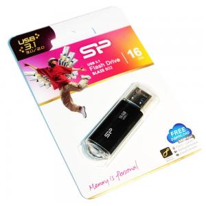 SILICON POWER USB Flash Drive Blaze B02 , 16GB, USB 3.1, Black | Συνοδευτικά PC | elabstore.gr