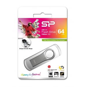 SILICON POWER USB Flash Drive Firma F80, 64GB, USB 2.0, Silver | eLabstore.gr SILICON POWER USB Flash Drive Firma F80, 64GB, USB 2.0, Silver | Συνοδευτικά PC | elabstore.gr
