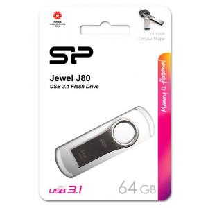 SILICON POWER USB Flash Drive Jewel 80, 64GB, USB 3.1, Titanium | Συνοδευτικά PC | elabstore.gr