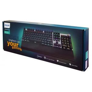 PHILIPS ενσύρματο μηχανικό πληκτρολόγιο SPK8614, ambiglow, μαύρο | Συνοδευτικά PC | elabstore.gr