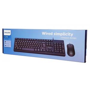 PHILIPS set ποντίκι & πληκτρολόγιο SPT6214, ενσύρματα, 1200dpi, μαύρο | Συνοδευτικά PC | elabstore.gr
