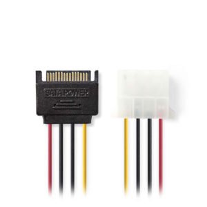 NEDIS CCGP73530VA015 Internal Power Cable SATA 15-pin Male - Molex Female 0.15m | ΚΑΛΩΔΙΑ / ADAPTORS | elabstore.gr