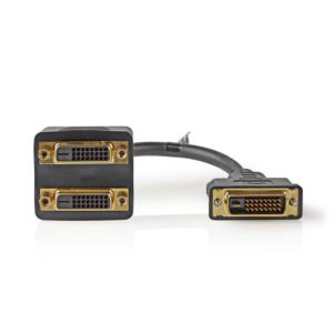 NEDIS CCGP32950BK02 DVI Cable DVI-D 24+1-pin Male - 2x DVI-D 24+1-pin Female 0.2 | eLabstore.gr NEDIS CCGP32950BK02 DVI Cable DVI-D 24+1-pin Male - 2x DVI-D 24+1-pin Female 0.2 | ΕΙΚΟΝΑ / ΗΧΟΣ | elabstore.gr