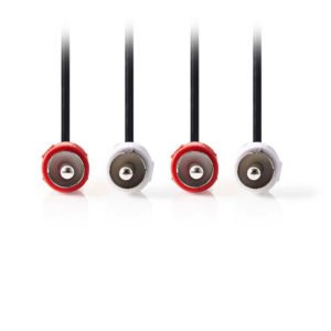 NEDIS CAGP24200BK15 Stereo Audio Cable 2x RCA Male - 2x RCA Male 1.5 m Black | ΚΑΛΩΔΙΑ / ADAPTORS | elabstore.gr