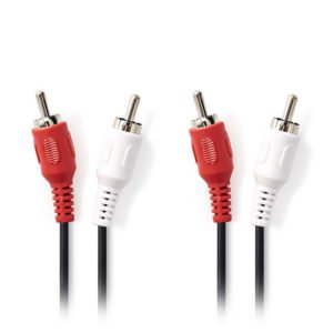 NEDIS CAGP24200BK15 Stereo Audio Cable 2x RCA Male - 2x RCA Male 1.5 m Black | ΚΑΛΩΔΙΑ / ADAPTORS | elabstore.gr