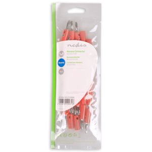 NEDIS CAVC26900RD Banana Connector Banana Male 25 pieces Red | ΚΑΛΩΔΙΑ / ADAPTORS | elabstore.gr