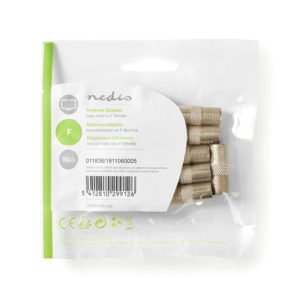 NEDIS CSGP41954ME Satellite & Antenna Adapter Coax Male - F Female 10 pieces Met | ΚΑΛΩΔΙΑ / ADAPTORS | elabstore.gr
