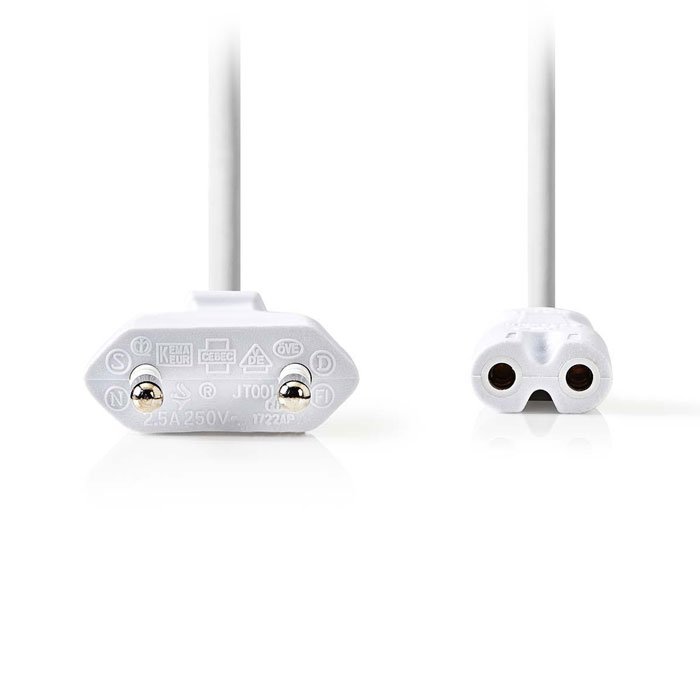 NEDIS PCGP11040WT20 Power Cable Euro Plug - IEC-320-C7 2.0 m White | eLabstore.gr NEDIS PCGP11040WT20 Power Cable Euro Plug - IEC-320-C7 2.0 m White | ΚΑΛΩΔΙΑ / ADAPTORS | elabstore.gr