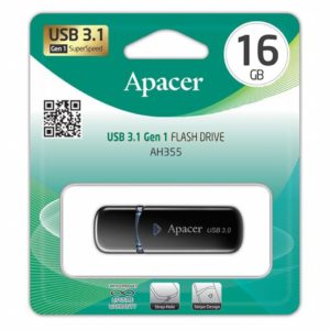 APACER USB Flash Drive AH355, USB 3.1 Gen 1, 16GB, μαύρο | eLabstore.gr APACER USB Flash Drive AH355, USB 3.1 Gen 1, 16GB, μαύρο | Συνοδευτικά PC | elabstore.gr