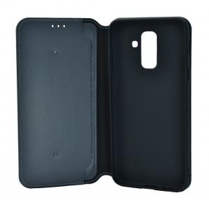 POWERTECH Θήκη Slim Leather για Samsung A6 Plus 2018, γκρι | Αξεσουάρ κινητών | elabstore.gr