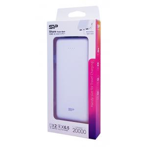 SILICON POWER Power Bank C200 20000mAh, 2x USB Output, White | Αξεσουάρ κινητών | elabstore.gr
