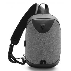 ARCTIC HUNTER τσάντα Crossbody XB0049-DG, αδιάβροχη, USB, σκούρο γκρι | Οικιακές & Προσωπικές Συσκευές | elabstore.gr