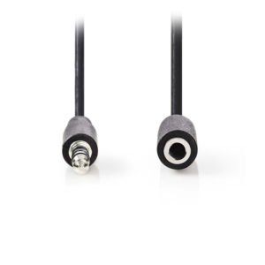 NEDIS CAGB22050BK20 Stereo Audio Cable 3.5 mm Male - 3.5 mm Female 2.0 m Black | ΚΑΛΩΔΙΑ / ADAPTORS | elabstore.gr