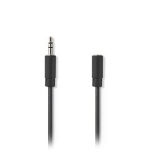 NEDIS CAGB22050BK20 Stereo Audio Cable 3.5 mm Male - 3.5 mm Female 2.0 m Black | ΚΑΛΩΔΙΑ / ADAPTORS | elabstore.gr
