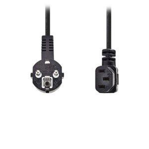 NEDIS CEGP10020BK20 Power Cable Schuko Male Angled - IEC-320-C13 Angled 2.0 m Bl | ΚΑΛΩΔΙΑ / ADAPTORS | elabstore.gr