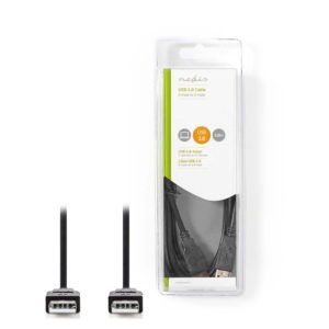 NEDIS CCGB60000BK20 USB 2.0 Cable A Male - A Male 2.0 m Black | ΚΑΛΩΔΙΑ / ADAPTORS | elabstore.gr