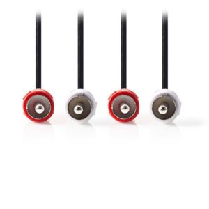 NEDIS CAGT24200BK15 Stereo Audio Cable 2x RCA Male - 2x RCA Male 1.5 m Black | ΚΑΛΩΔΙΑ / ADAPTORS | elabstore.gr
