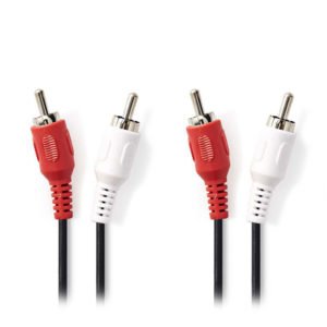 NEDIS CAGT24200BK15 Stereo Audio Cable 2x RCA Male - 2x RCA Male 1.5 m Black | ΚΑΛΩΔΙΑ / ADAPTORS | elabstore.gr