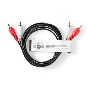 NEDIS CAGT24200BK15 Stereo Audio Cable 2x RCA Male - 2x RCA Male 1.5 m Black | ΚΑΛΩΔΙΑ / ADAPTORS | elabstore.gr