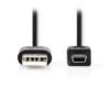 NEDIS CCGT60300BK10 USB 2.0 Cable A Male - Mini 5-Pin Male 1.0 m Black | ΚΑΛΩΔΙΑ / ADAPTORS | elabstore.gr