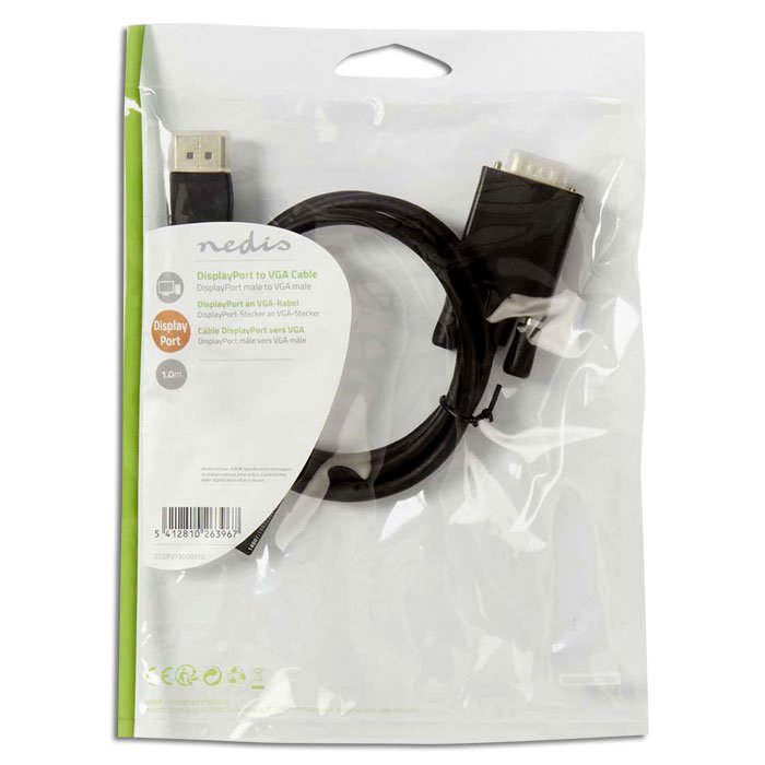 NEDIS CCGP37300BK10 DisplayPort - VGA Cable DisplayPort Male - VGA Male 1.0 m Bl | eLabstore.gr NEDIS CCGP37300BK10 DisplayPort - VGA Cable DisplayPort Male - VGA Male 1.0 m Bl | ΚΑΛΩΔΙΑ / ADAPTORS | elabstore.gr