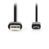 NEDIS CCGT60500BK20 USB 2.0 Cable A Male - Micro B Male 2.0 m Black | ΚΑΛΩΔΙΑ / ADAPTORS | elabstore.gr