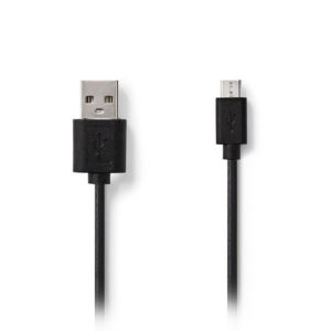 NEDIS CCGT60500BK20 USB 2.0 Cable A Male - Micro B Male 2.0 m Black | ΚΑΛΩΔΙΑ / ADAPTORS | elabstore.gr