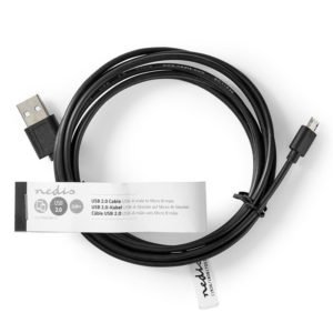 NEDIS CCGT60500BK20 USB 2.0 Cable A Male - Micro B Male 2.0 m Black | ΚΑΛΩΔΙΑ / ADAPTORS | elabstore.gr